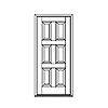 6-panel door
Unit Dimension 38" x 86"
Door Dimension 36" x 83"
Panels - raised